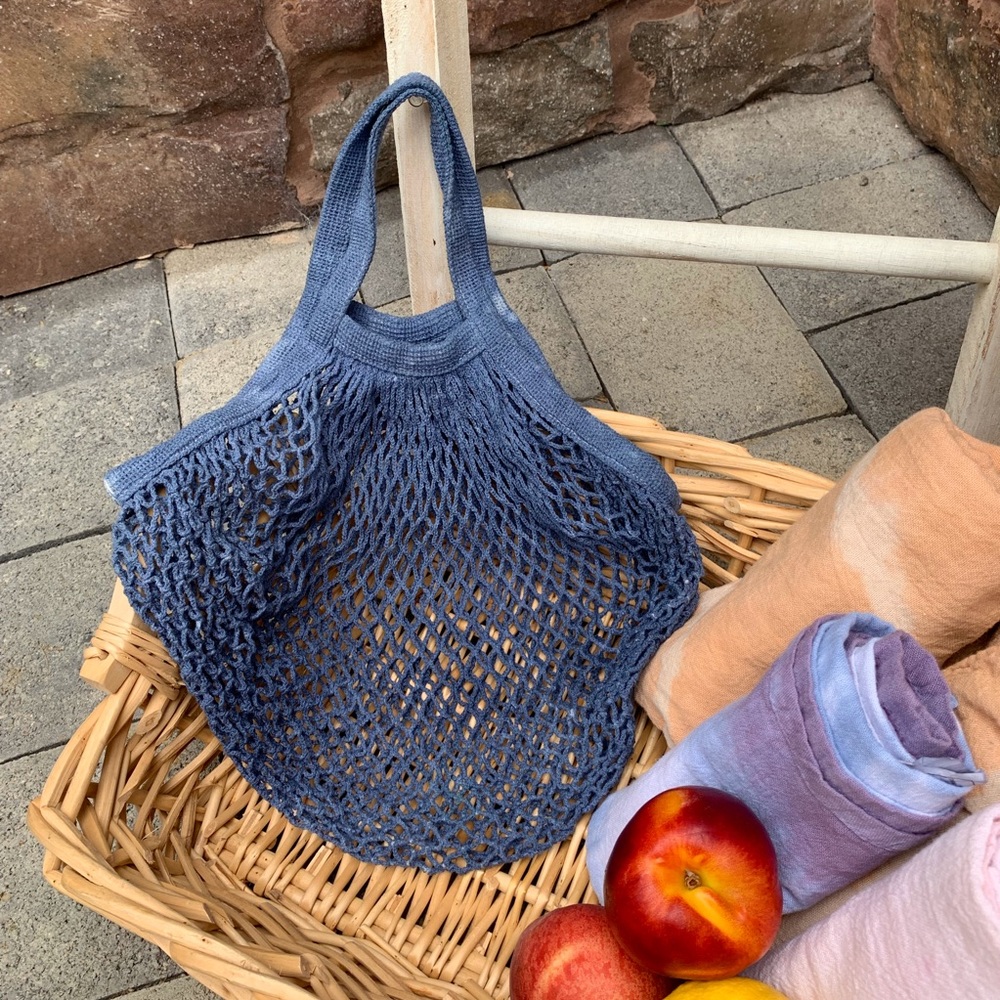 ✨HAND DYED FRENCH MARKET STRING BAG✨ - Picture 1 of 6
